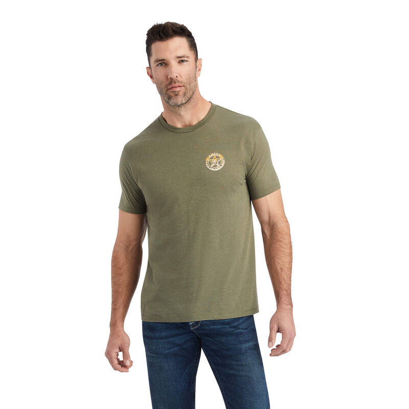 Camisetas Ariat Star Verde Hombre - Chile 927-KOGIHP